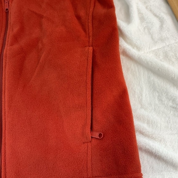 Columbia NWOT Vest Mens Small ORANGE Fleece Full Zip Jacket ATHLETIC COLLEGE - Picture 5 of 7
